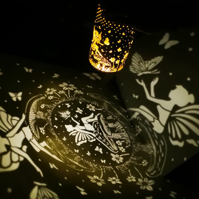 Gorgeous & imaginative Garden Decor - Fusion the retro gold, copper of exteriors and irregular pattern inside, at darkness, the solar lantern casting a bright, warm light with Butterfly pattern, which looks like a Butterfly flying symbolizes change.