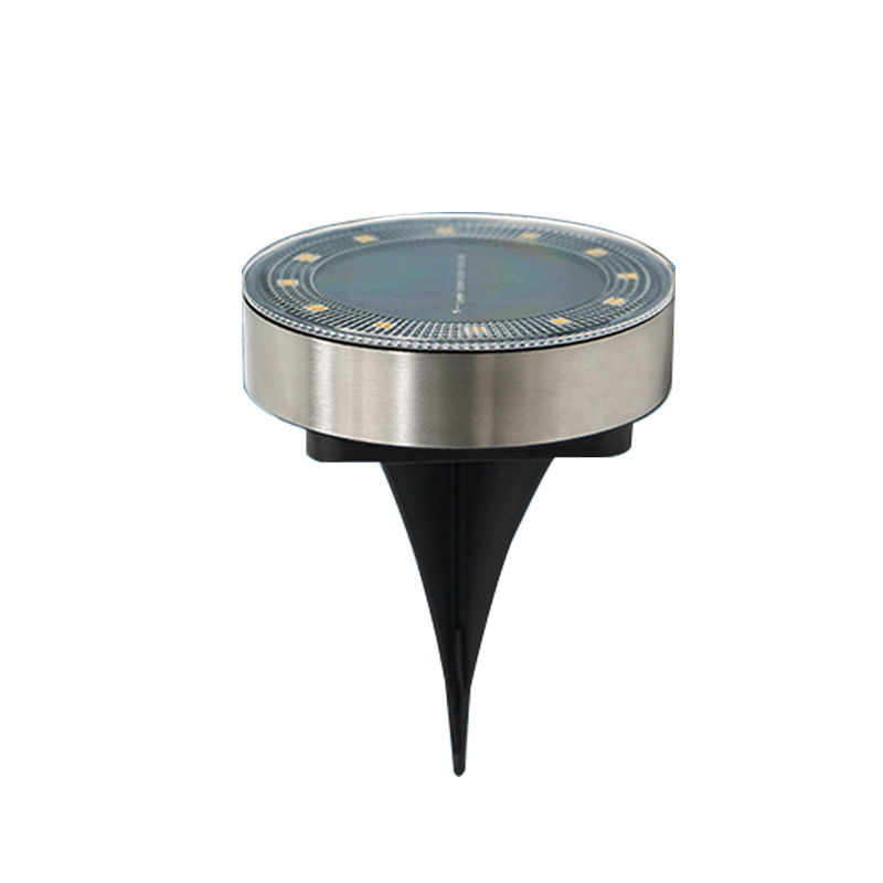 Solar Ground Lights IP68 Waterproof Outdoor 12 LED Solar Powered Disc Pathway Lights for Garden Lawn Patio Yard Path Landscape