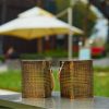 Outdoor Solar Hollow Iron Art Decorative Lamp Square Hole Basket Tungsten Wire Light Garden Lamp Lawn Light