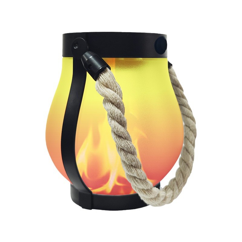 Solar Jute Flame Light USB Rechargeable Outdoor Courtyard Decoration Waterproof Hanging Multi-Functional Lighting