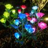 New LED Solar-Powered Rose Garden Lights Realistic Flower Design Waterproof Outdoor Lawn Lights with Ground Spike