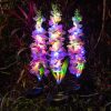 Solar-Powered Violet Garden Lights Waterproof LED Outdoor Decor with Ground Spike Energy-Efficient Landscape Lighting
