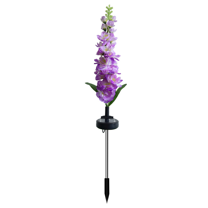 Solar-Powered Violet Garden Lights Waterproof LED Outdoor Decor with Ground Spike Energy-Efficient Landscape Lighting