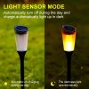 Solar-Powered Lawn Flame Light Outdoor Garden Yard Lamp with Tilted Solar Panel Ground-Stake Decorative Landscape Lighting