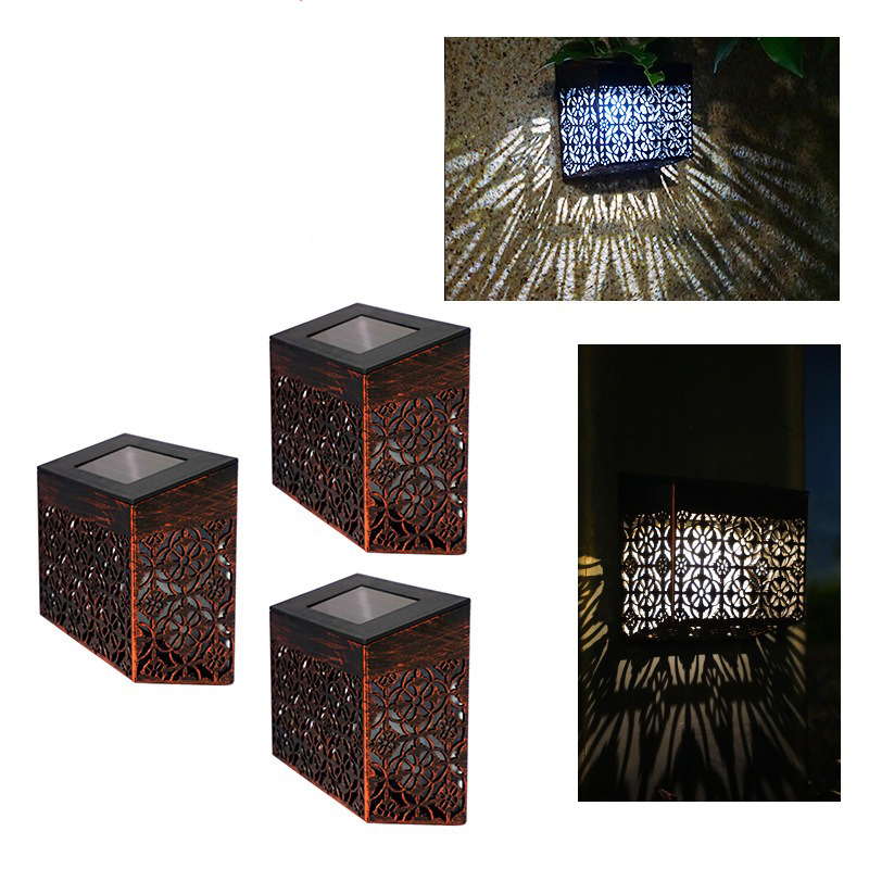 New Solar Hollow Wall Lamp Outdoor Courtyard Villa Garden Fence Decorative Light
