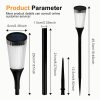 Solar-Powered Lawn Flame Light Outdoor Garden Yard Lamp with Tilted Solar Panel Ground-Stake Decorative Landscape Lighting
