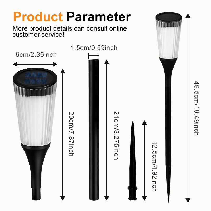 Solar-Powered Lawn Flame Light Outdoor Garden Yard Lamp with Tilted Solar Panel Ground-Stake Decorative Landscape Lighting