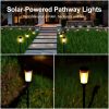 Solar-Powered Lawn Flame Light Outdoor Garden Yard Lamp with Tilted Solar Panel Ground-Stake Decorative Landscape Lighting