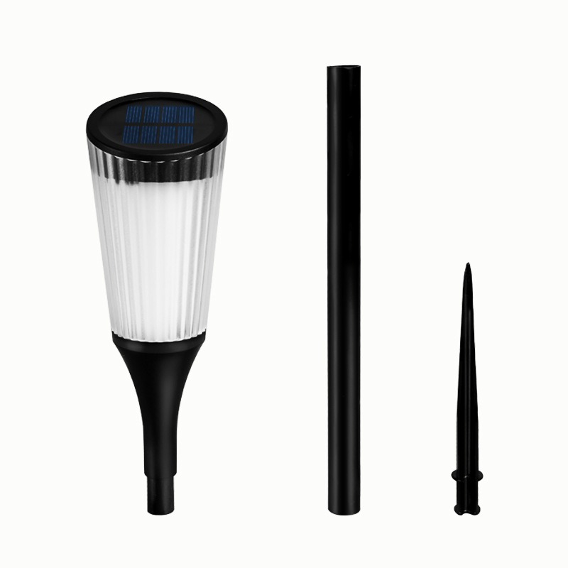 Solar-Powered Lawn Flame Light Outdoor Garden Yard Lamp with Tilted Solar Panel Ground-Stake Decorative Landscape Lighting