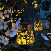 Solar Butterfly Light Outdoor Garden Decoration Waterproof Hollow Design Iron Lantern Garden Light