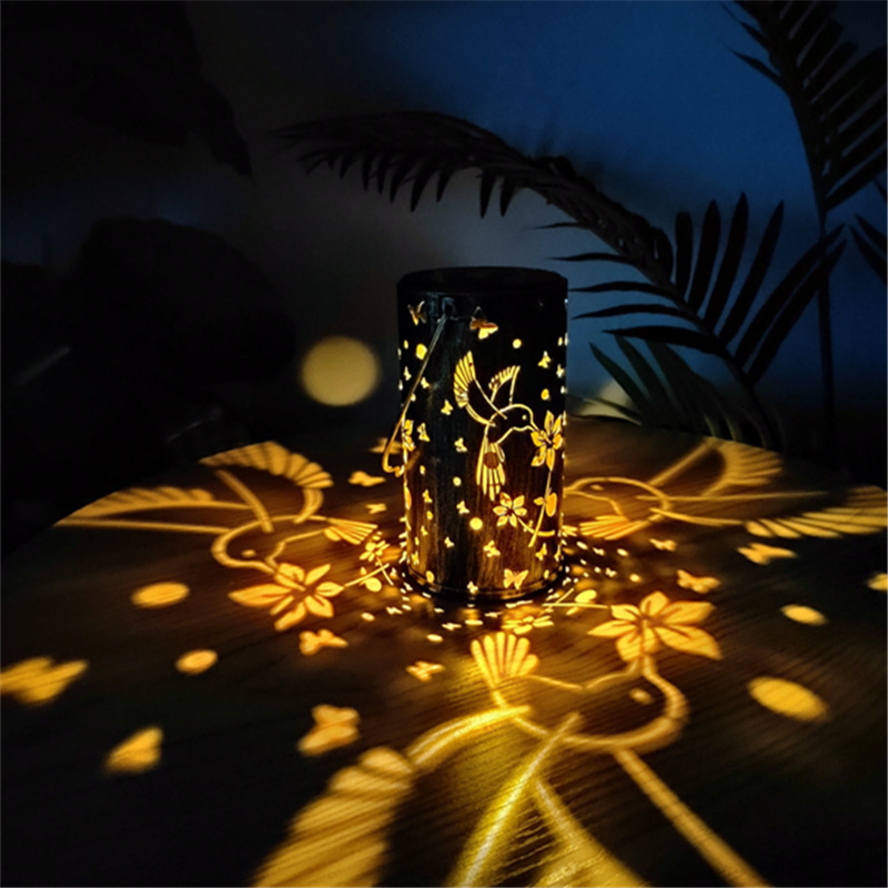 Solar-Powered Wind Chime Butterfly Lantern Outdoor Garden Decor with Waterproof Design Creative Projection Lighting