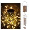 Solar-Powered Wind Chime Butterfly Lantern Outdoor Garden Decor with Waterproof Design Creative Projection Lighting