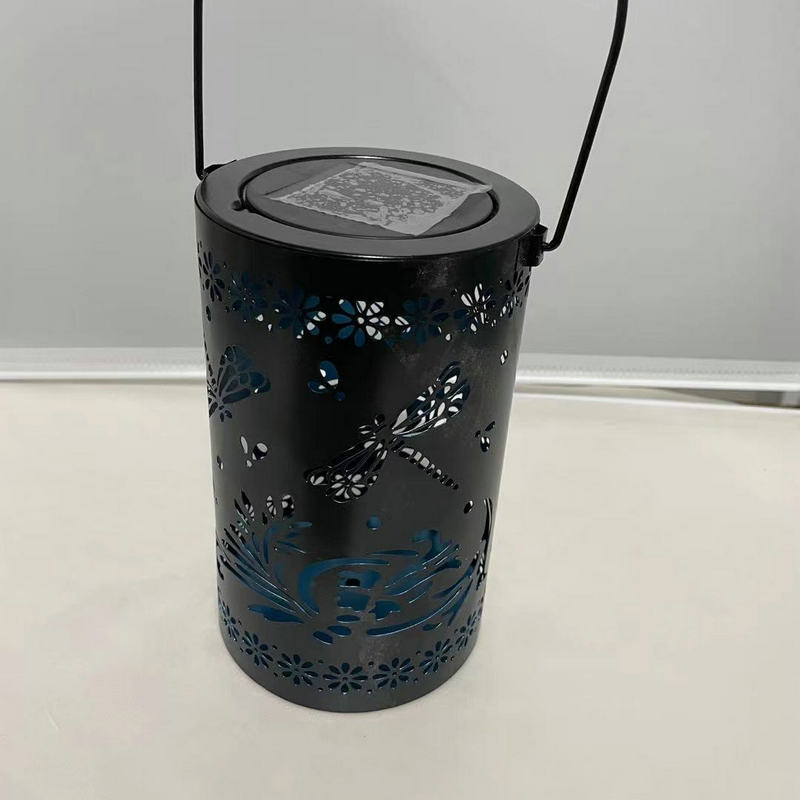 Outdoor Dragonfly Hollow Solar Projection Lantern Waterproof LED Garden Decor Hanging Light Landscape Atmosphere Light