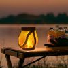 Solar Jute Flame Light USB Rechargeable Outdoor Courtyard Decoration Waterproof Hanging Multi-Functional Lighting