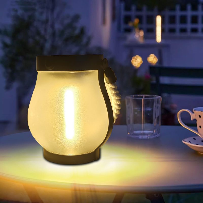 Solar Jute Flame Light USB Rechargeable Outdoor Courtyard Decoration Waterproof Hanging Multi-Functional Lighting