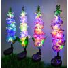 Solar-Powered Violet Garden Lights Waterproof LED Outdoor Decor with Ground Spike Energy-Efficient Landscape Lighting