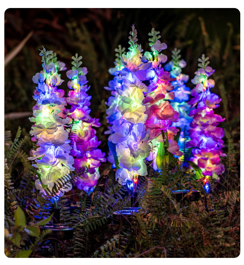 Solar-Powered Violet Garden Lights Waterproof LED Outdoor Decor with Ground Spike Energy-Efficient Landscape Lighting