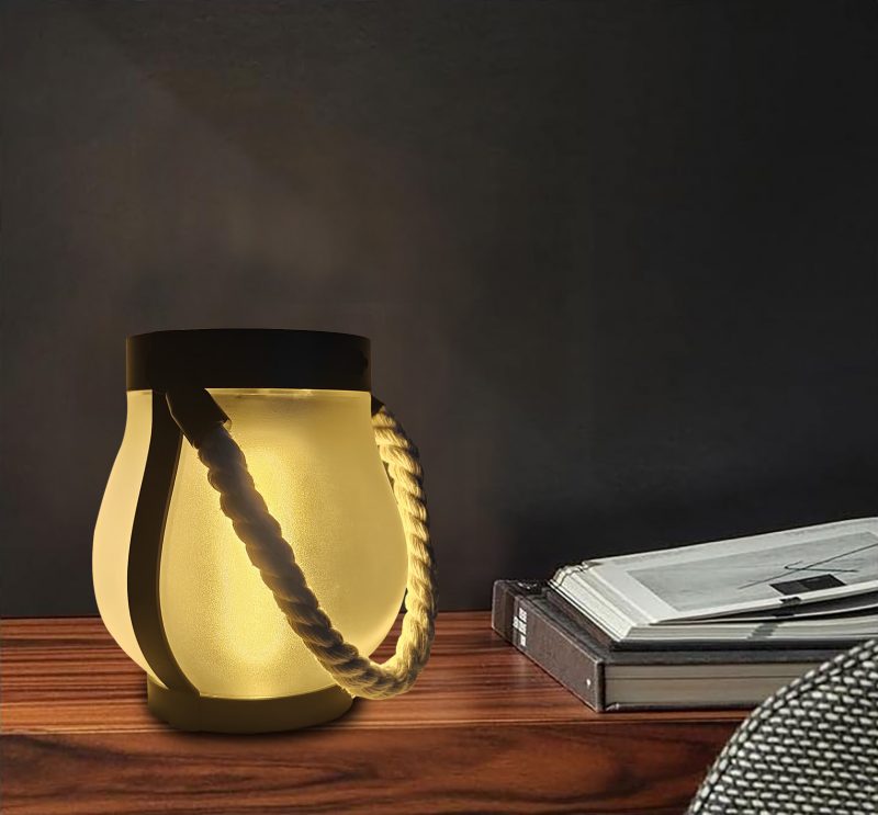 Solar Jute Flame Light USB Rechargeable Outdoor Courtyard Decoration Waterproof Hanging Multi-Functional Lighting