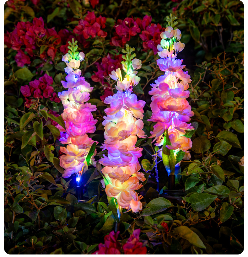 Solar-Powered Violet Garden Lights Waterproof LED Outdoor Decor with Ground Spike Energy-Efficient Landscape Lighting