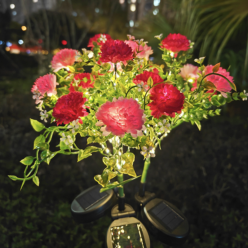 Solar-Powered 7-Head Lotus Peony LED Garden Lights Waterproof Lawn Decor with Ground Spike Festive Outdoor Lighting
