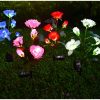 New LED Solar-Powered Rose Garden Lights Realistic Flower Design Waterproof Outdoor Lawn Lights with Ground Spike