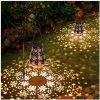 Solar Snowflake Metal Hanging Light Iron Christmas Lantern Outdoor Garden Projector Waterproof Yard Light