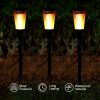 Solar-Powered Lawn Flame Light Outdoor Garden Yard Lamp with Tilted Solar Panel Ground-Stake Decorative Landscape Lighting