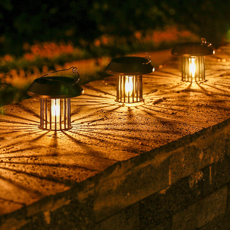 Solar Garden Light Outdoor Waterproof Garden Decor Camping Pendant Light Filament Small Hanging Lamp Vintage Wall Light