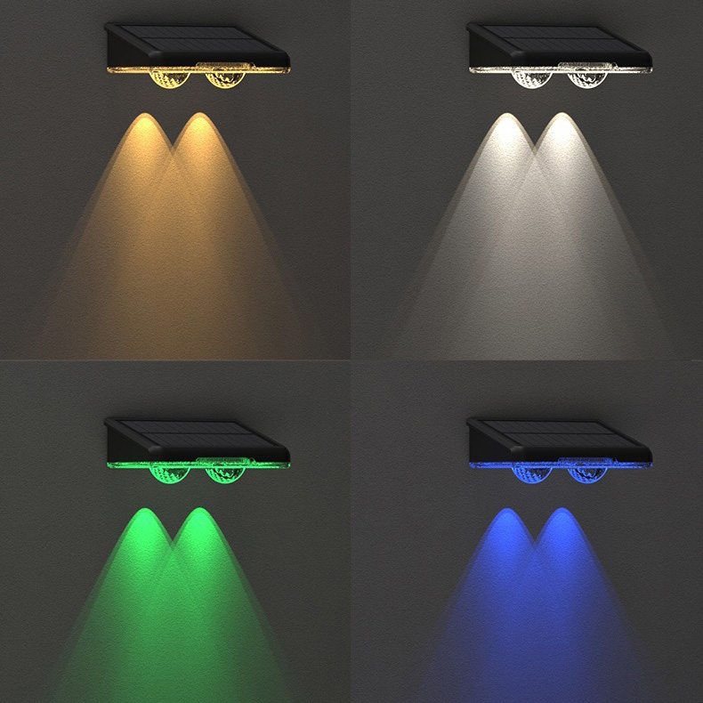 New Solar Outdoor Courtyard Wall Light RGB Colorful Decoration Light Outdoor Corridor Washing Wall Light
