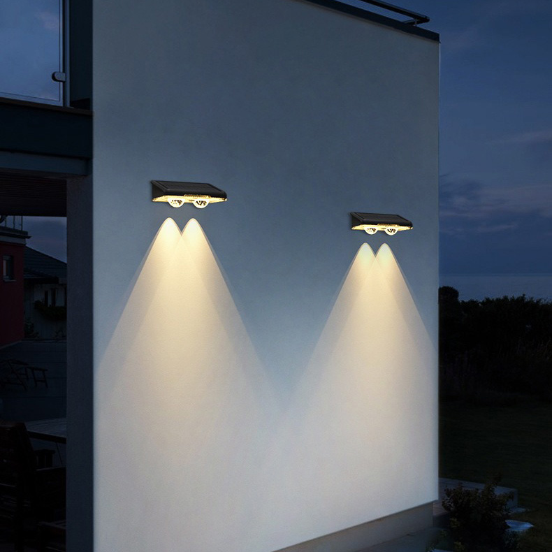 New Solar Outdoor Courtyard Wall Light RGB Colorful Decoration Light Outdoor Corridor Washing Wall Light