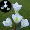 New 4-Head Solar-Powered Magnolia Jasmine Garden Lights Festive LED Decor for Patio Lawn Garden Waterproof Energy-Efficient