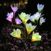 New 4-Head Solar-Powered Magnolia Jasmine Garden Lights Festive LED Decor for Patio Lawn Garden Waterproof Energy-Efficient