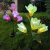 New 4-Head Solar-Powered Magnolia Jasmine Garden Lights Festive LED Decor for Patio Lawn Garden Waterproof Energy-Efficient