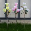 New 4-Head Solar-Powered Magnolia Jasmine Garden Lights Festive LED Decor for Patio Lawn Garden Waterproof Energy-Efficient