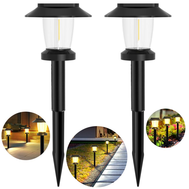 Solar-Powered Outdoor Path Lights Waterproof Garden Lawn Decor with Ground Spike Energy-Efficient Landscape Lighting
