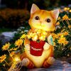 Solar Cat Garden Light Outdoor Animal Figurine Landscape Lamp for Yard Lawn Patio Cute Decorative Ornament