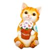 Solar Cat Garden Light Outdoor Animal Figurine Landscape Lamp for Yard Lawn Patio Cute Decorative Ornament