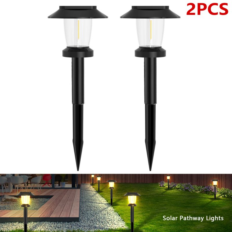 Solar-Powered Outdoor Path Lights Waterproof Garden Lawn Decor with Ground Spike Energy-Efficient Landscape Lighting