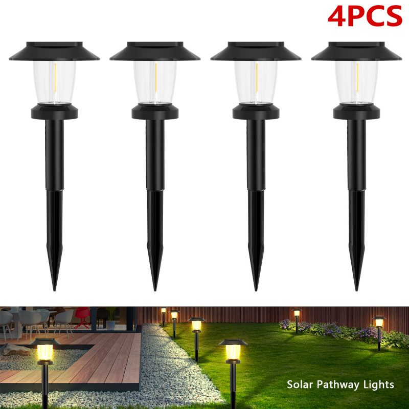 Solar-Powered Outdoor Path Lights Waterproof Garden Lawn Decor with Ground Spike Energy-Efficient Landscape Lighting