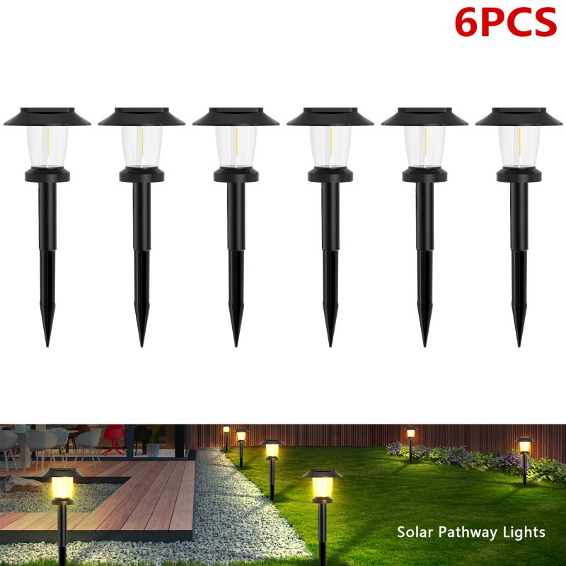 Solar-Powered Outdoor Path Lights Waterproof Garden Lawn Decor with Ground Spike Energy-Efficient Landscape Lighting