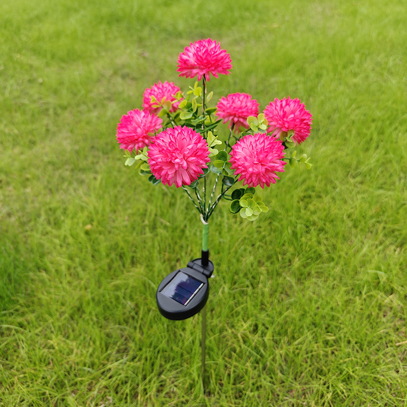 Solar-Powered Chrysanthemum Garden Lights LED Outdoor Decor for Patio Lawn Park Waterproof Energy-Efficient