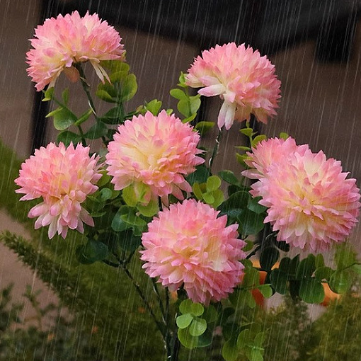 Solar-Powered Chrysanthemum Garden Lights LED Outdoor Decor for Patio Lawn Park Waterproof Energy-Efficient