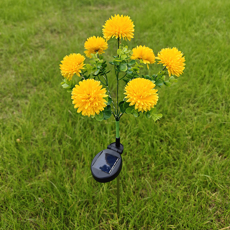 Solar-Powered Chrysanthemum Garden Lights LED Outdoor Decor for Patio Lawn Park Waterproof Energy-Efficient